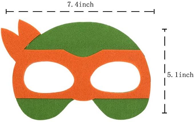 hotselling cheap funny cartoon half face kids dress up costumes fabric felt ninja turtles mask for party