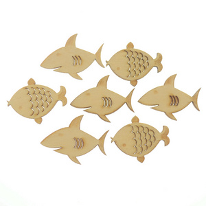 Ocean nursery party decorations 2"-20" customize wood decorative art laser cut craft unfinished wooden fish