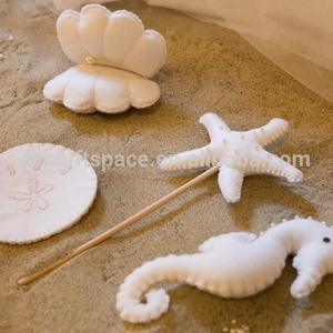 new product China import handmade stuffed shell/seahorse/starfish/shape design craft fancy kids gift wholesale felt sand dollar