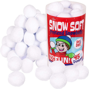 DIY craft indoor outdoor play no slush polypropylene pompom toy fake snowball for kids adult snow fight game