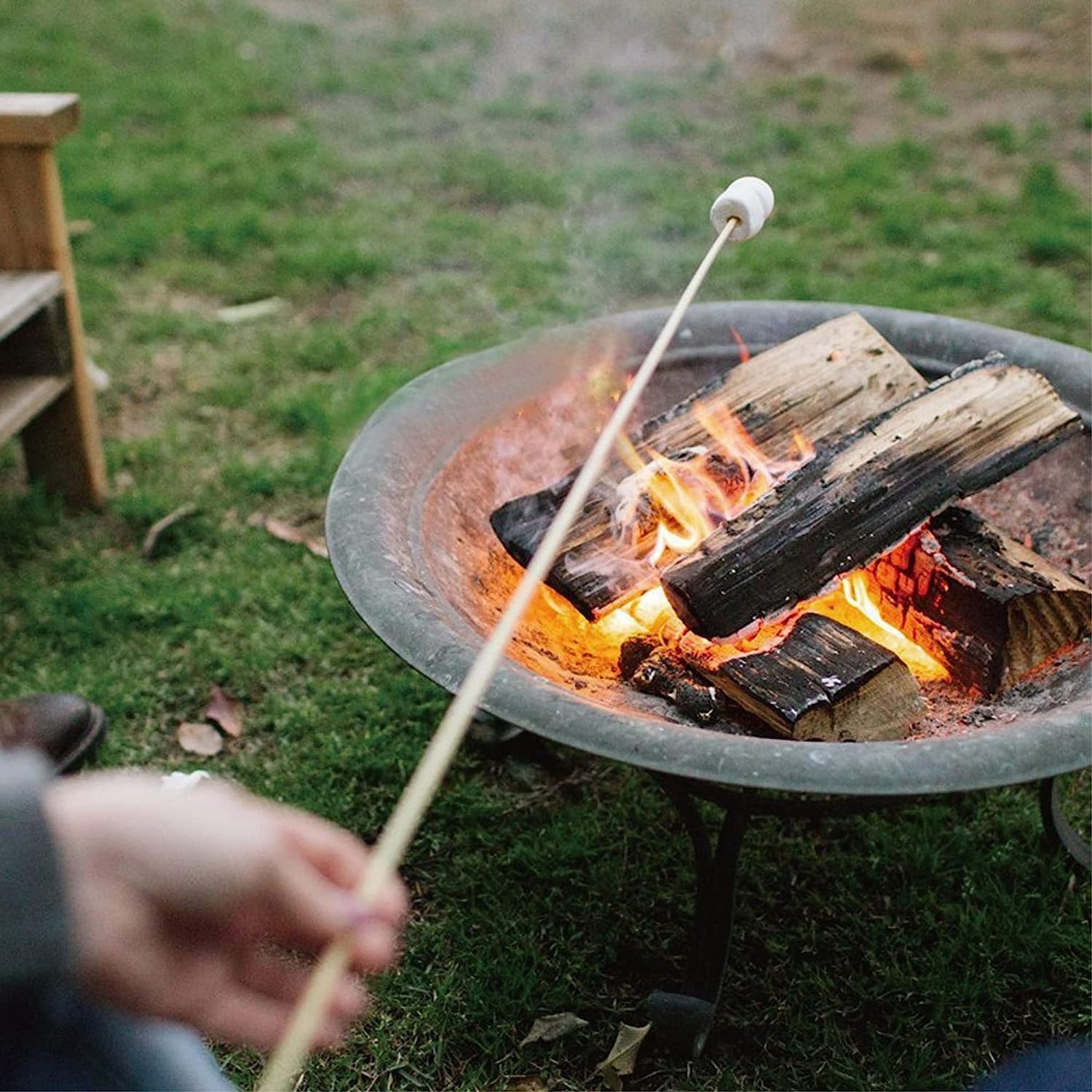 Natural safe round wood bamboo sticks pole for kitchen picnic camping food BBQ skewers kebab Marshmallow Sticks