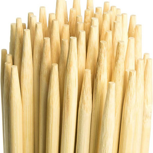 Natural safe round wood bamboo sticks pole for kitchen picnic camping food BBQ skewers kebab Marshmallow Sticks