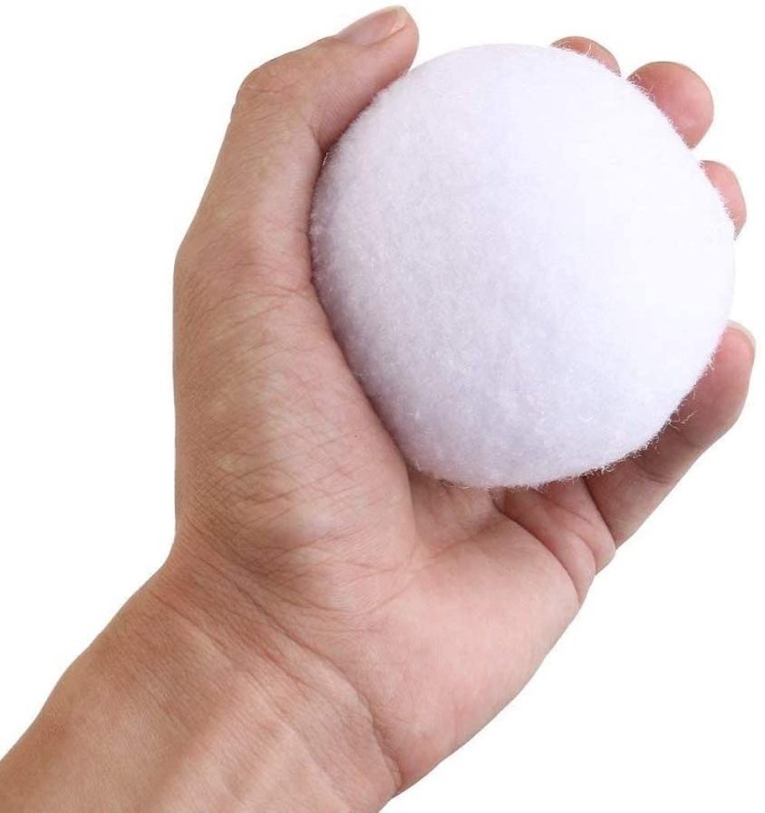 DIY craft indoor outdoor play no slush polypropylene pompom toy fake snowball for kids adult snow fight game