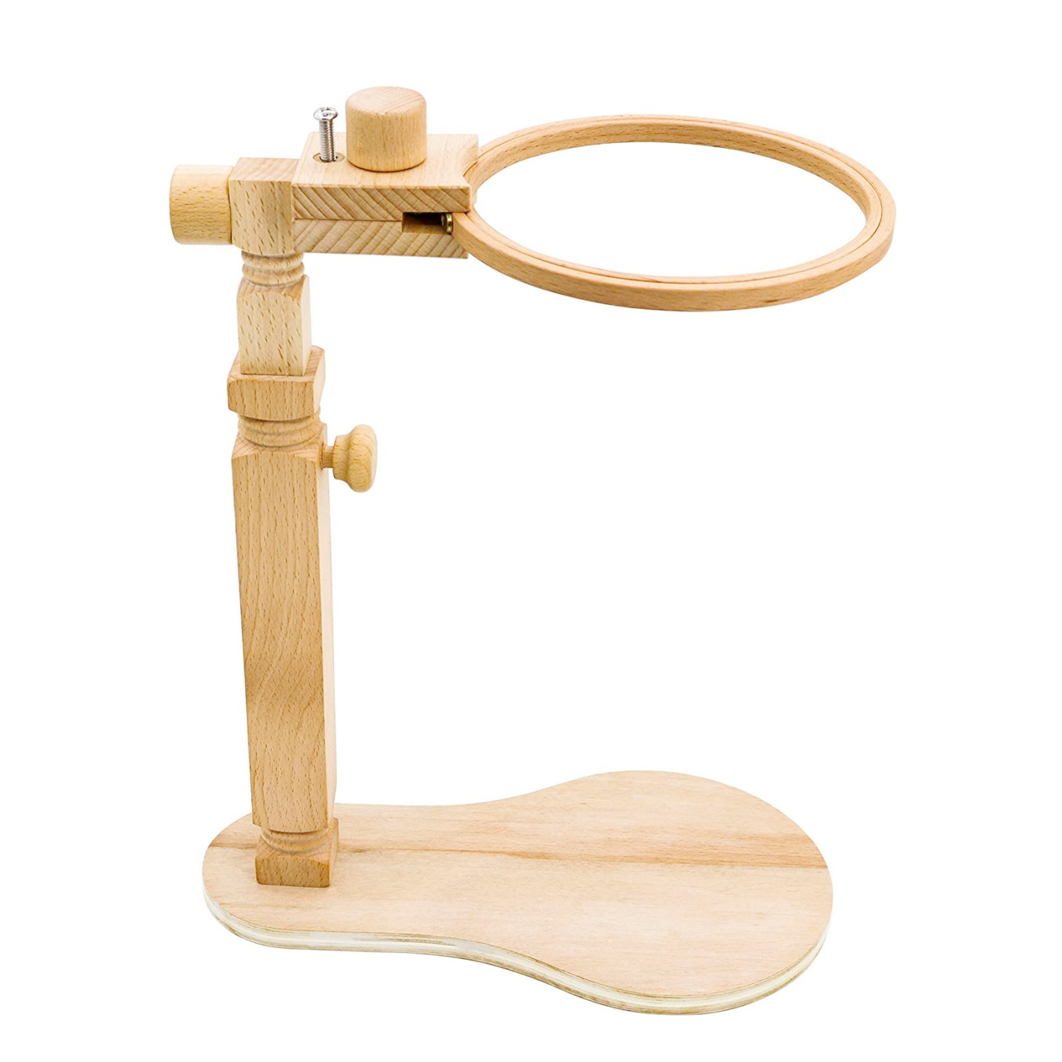 Hands Free Sewing Craft Beech Wood Needlework Cross Stitch Stand Holder Adjustable Rotated Embroidery Hoop Table Stand