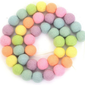 Wool Felt Ball Garland Colorful Pom Pom Garland Handmade 6.5 Feet Long 24 Balls Felt Ball Garlands for Wall Christmas Tree Decor