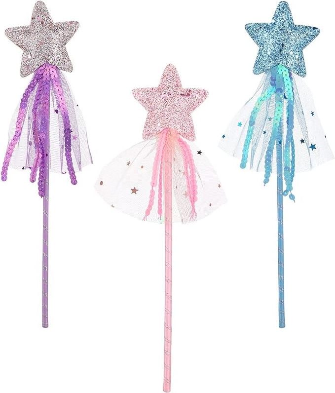 Hot Selling Princess Magic Wand for Girl's Princess Costume Role Play Birthday Party Favor Fairy Dress-up Wands