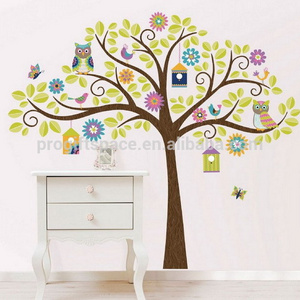 2023 new hotsale China handmade fabric crafts wholesale kids room gifts Christmas decor diy owl felt family tree wall sticker