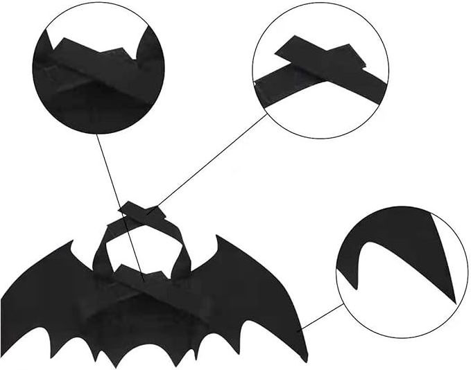 Factory Wholesale 2 Pack Halloween Pet Bat Wings for Puppy Dog and Cat Funny Halloween Accessory  Bat Vampire Costume