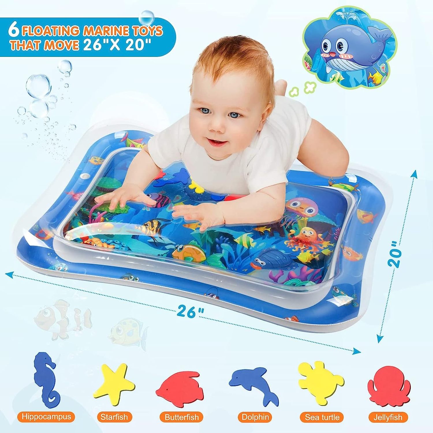 hot sale BPA free baby toy tummy time piano activity inflatable foldable soft waterproof non-toxic gym kids baby water play mats