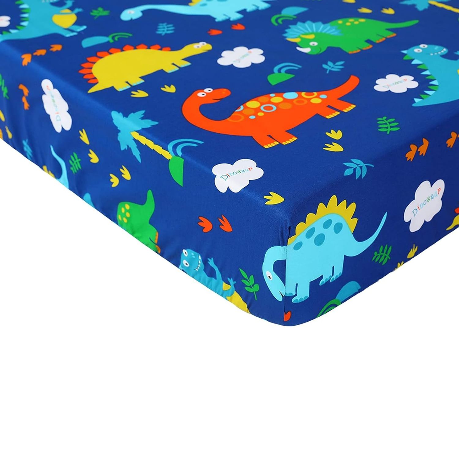 CPC certified stock wholesale 52x28in dinosaur 100% cotton microfiber muslin nursery bed fitted crib sheets for toddler mattress