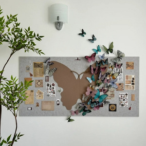 2024 latest popular design butterfly shape design wedding home cafe decoration sticker high quality felt noticeboard