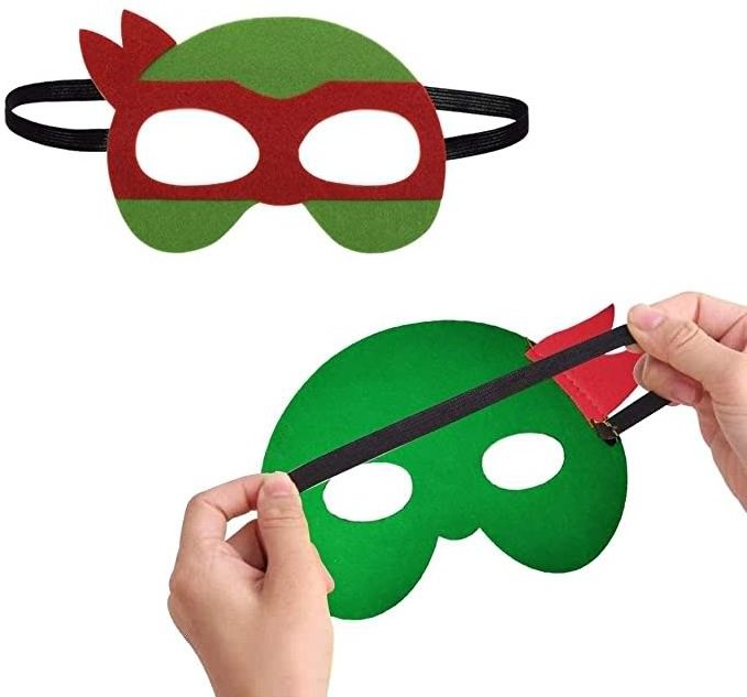 hotselling cheap funny cartoon half face kids dress up costumes fabric felt ninja turtles mask for party