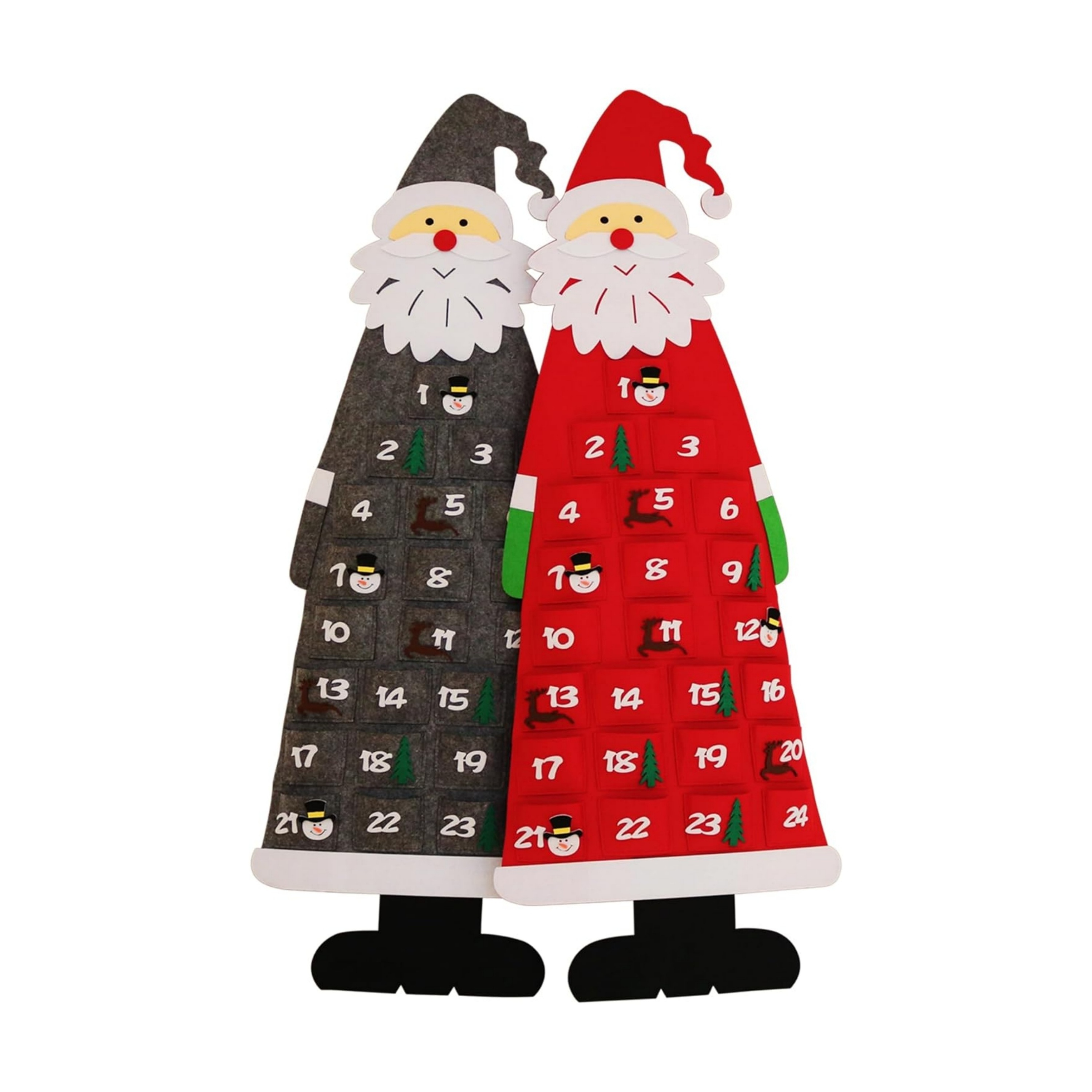 Hot seller santa claus design christmas felt hanging advent countdown calendar home holiday Xmas decor gift