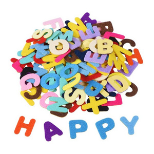 Assorted Colors Felt alphabet letters stickers Self-Adhesive 3d alphabet pieces cognitive education toy for Kids DIY Craft