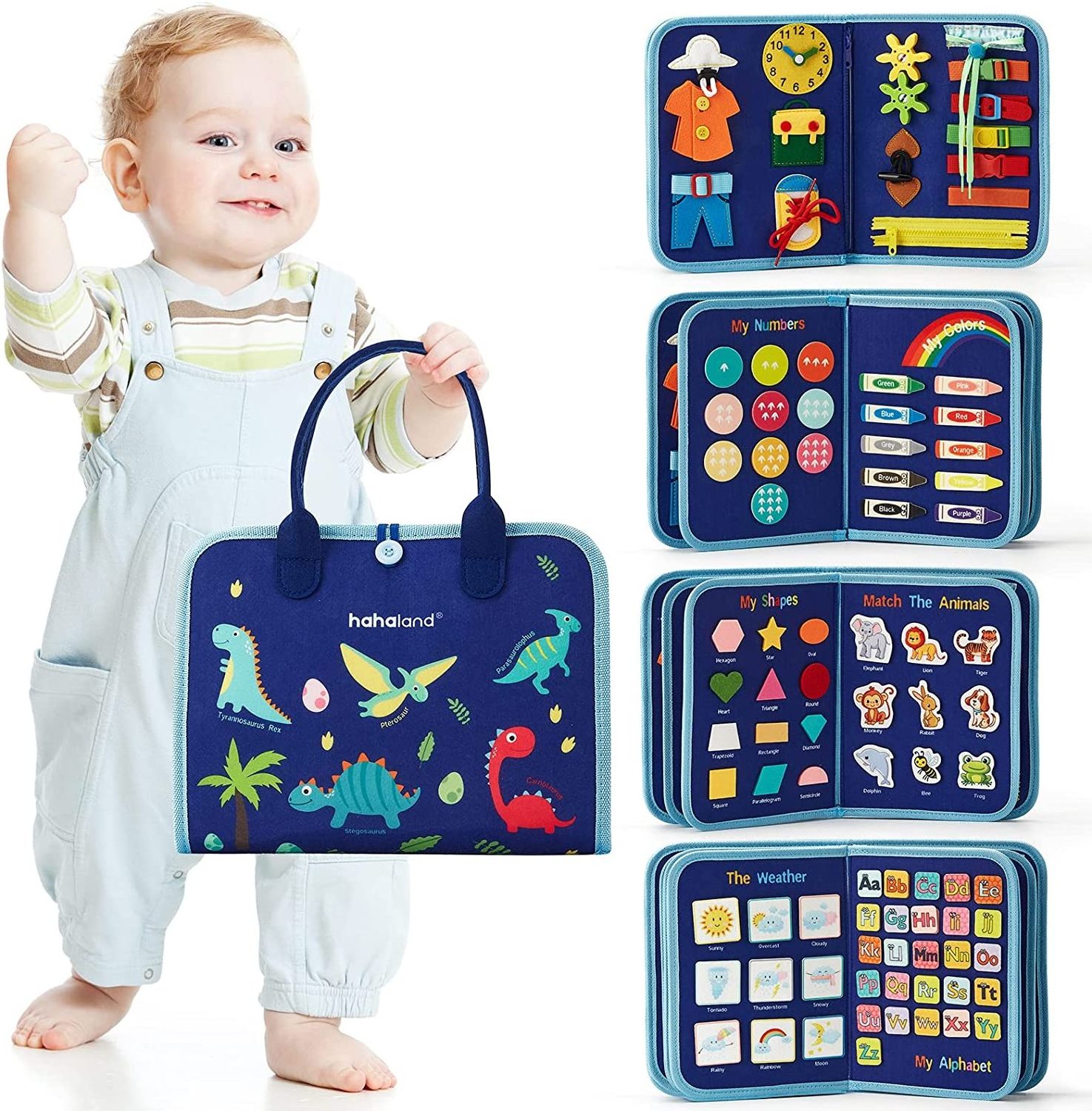 Baby Sensory Montessori Toy Travel Baby Busy Activity Boards Felt Quiet Books from 1 2 3 4 5 Years Educational Toy for Boys Girl