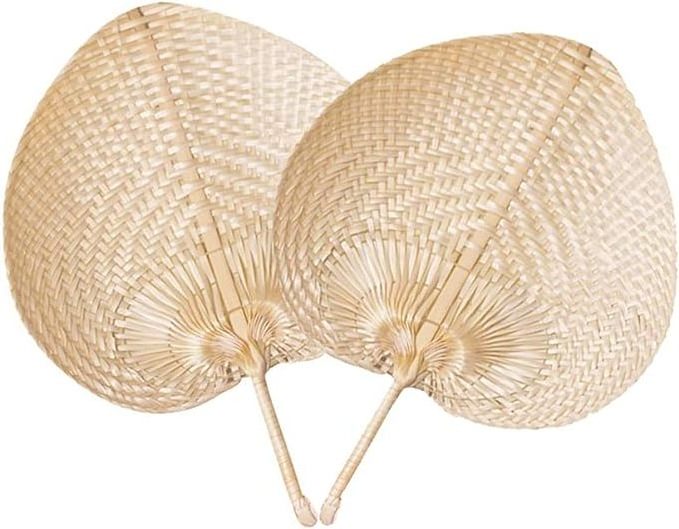 Hand Made Fan Rattan Decoration Party Fans Wedding Women Gift Palm Leaf Fans Bamboo Handheld 1 PCS