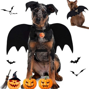 Factory Wholesale 2 Pack Halloween Pet Bat Wings for Puppy Dog and Cat Funny Halloween Accessory  Bat Vampire Costume