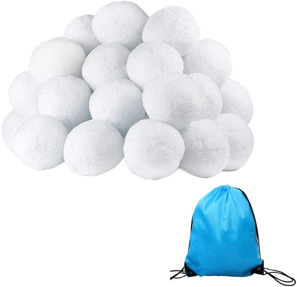 Christmas decoration winter game snow fun big craft fluffy pompom artificial snowballs for kids play toys