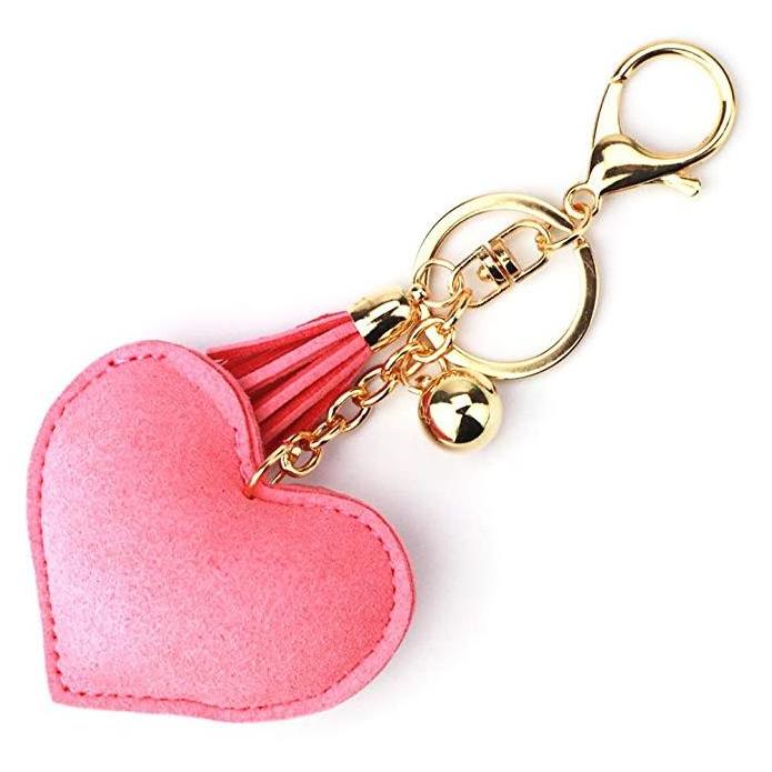 Women girls car purse handbag custom wholesale crystal diamond heart pendant rhinestone heart keychains