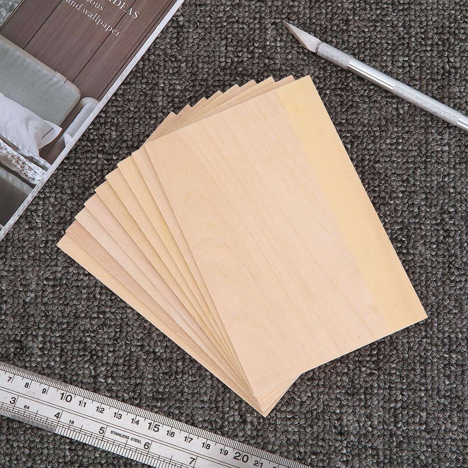 bulk rectangle custom 2mm unfinished thin craft wooden plywood board basswood sheets for laser cutting model making burning