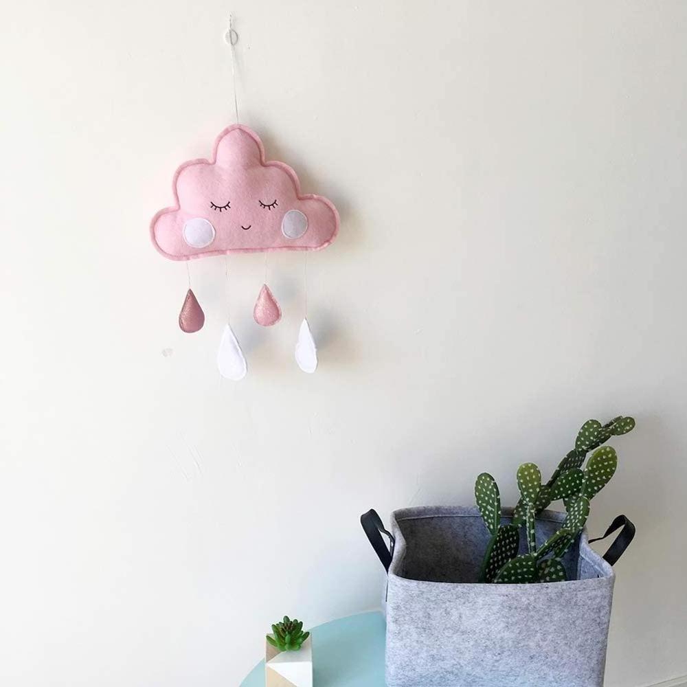 handmade gender neutral nordic wall nursery decor felt ceiling baby mobile raindrop cloud decorations for boys and girls