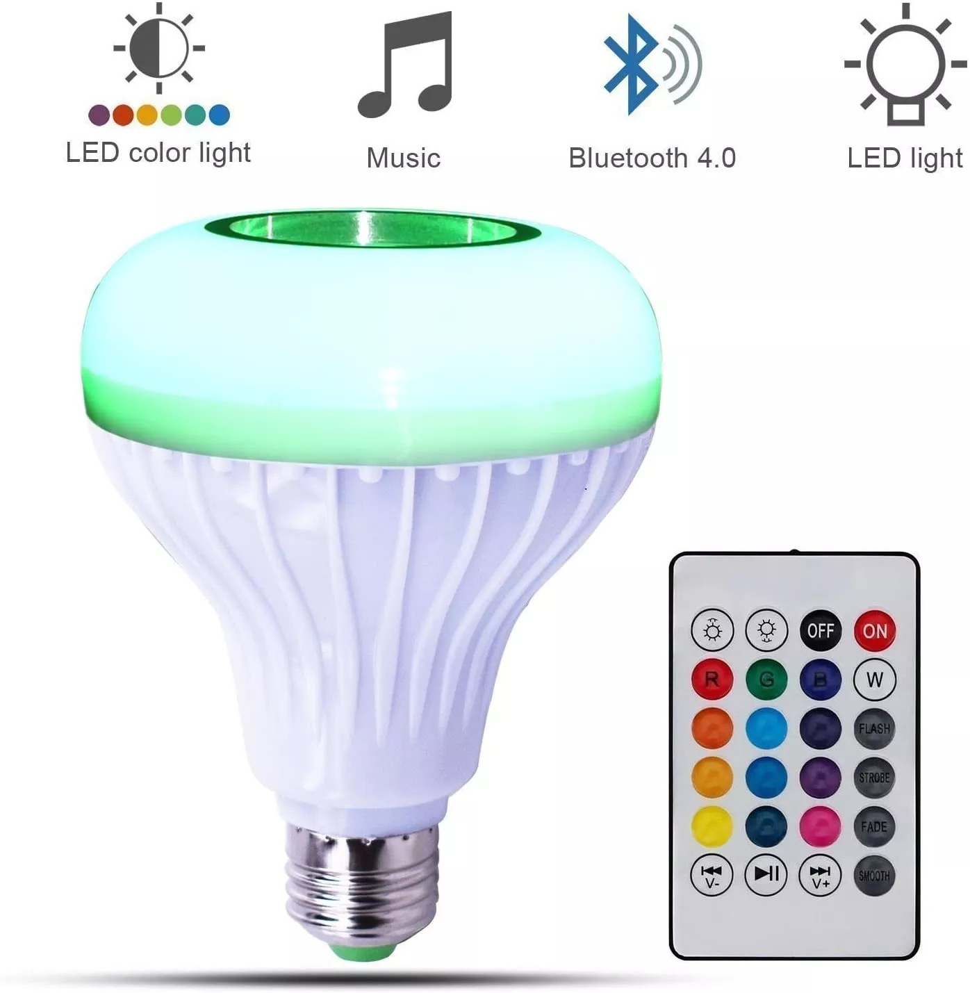 RGB E27 Remote Control Led Flickering Flame Bulb Smart Light Mesh LED  music bulb speaker