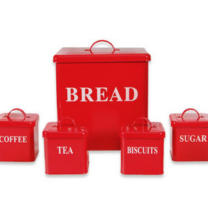 Metal kitchen bread box bread bin sugar coffee tea canister set food storage container kitchen accessories gadget