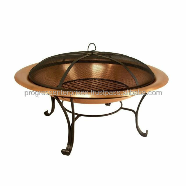 Modern Outdoor Fire Pit Copper Stainless Steel Garden Decor