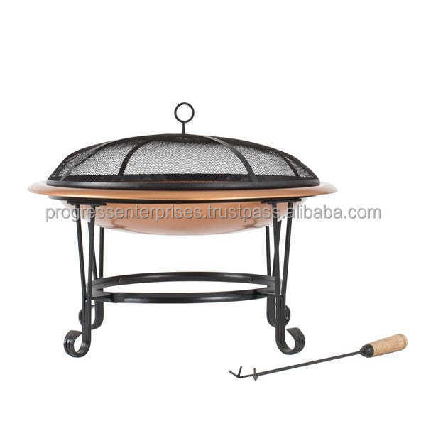 Modern Outdoor Fire Pit Copper Stainless Steel Garden Decor