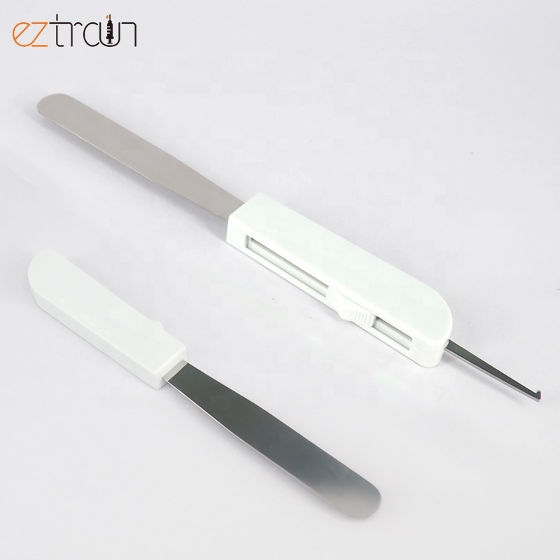 Customize 2-in-1 Tapered Pill Counting Spatula with Hook Stainless Open Pill Box & Medicine Sorting Tool