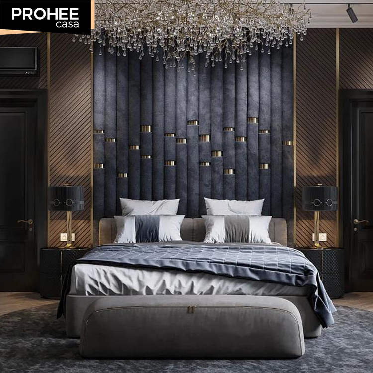 Modern Customized bedroom upholstered fabric soft wall panel