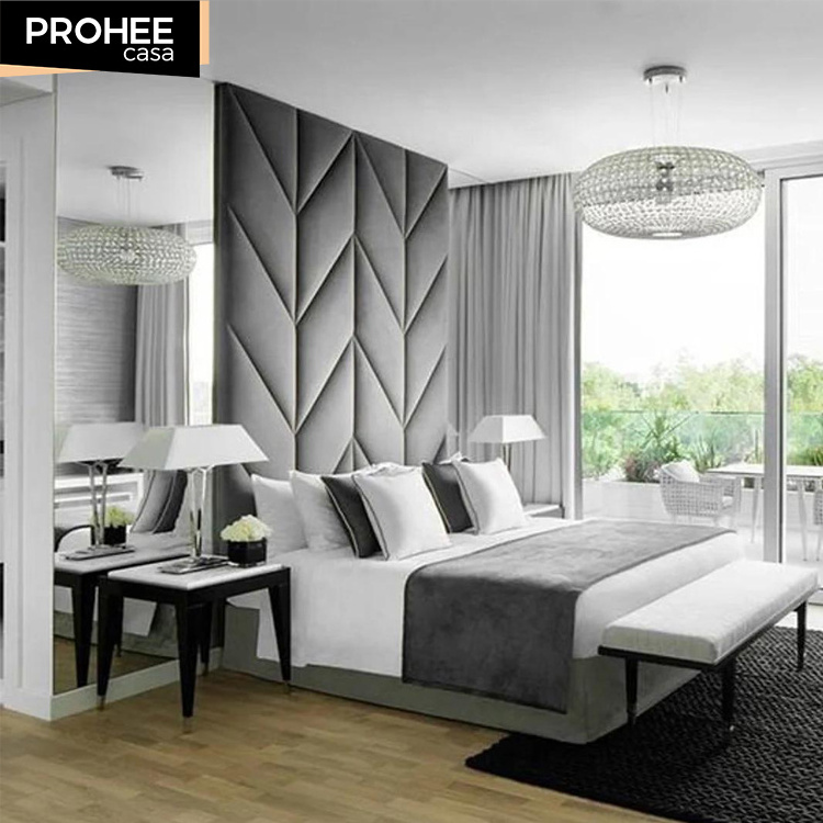 Modern Customized bedroom upholstered fabric soft wall panel