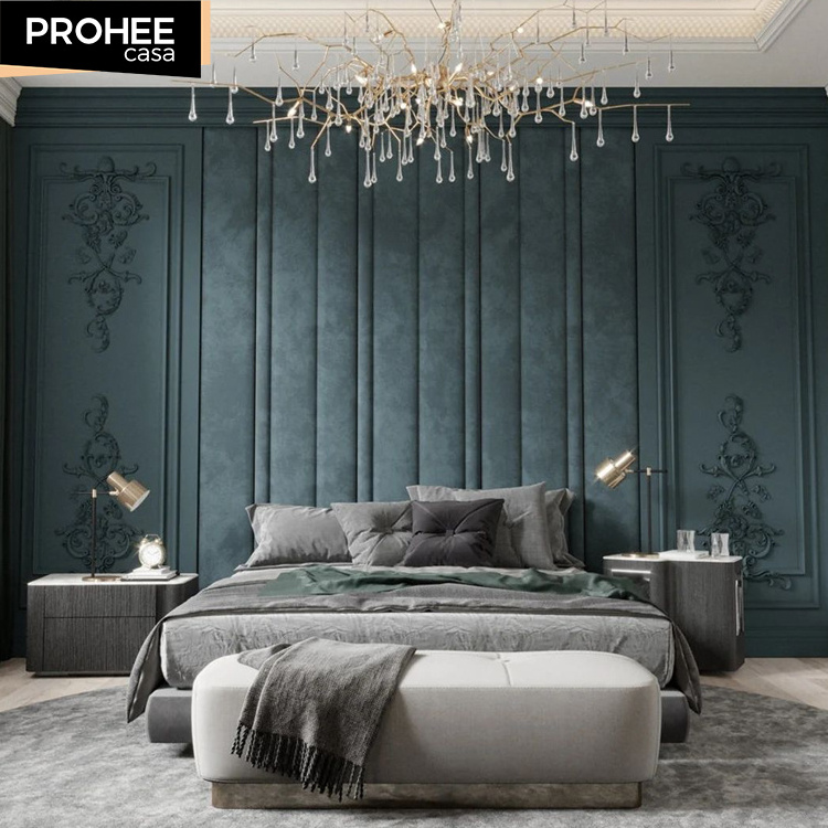 Bedroom Decorative upholstered velvet fabric headboards wall panels