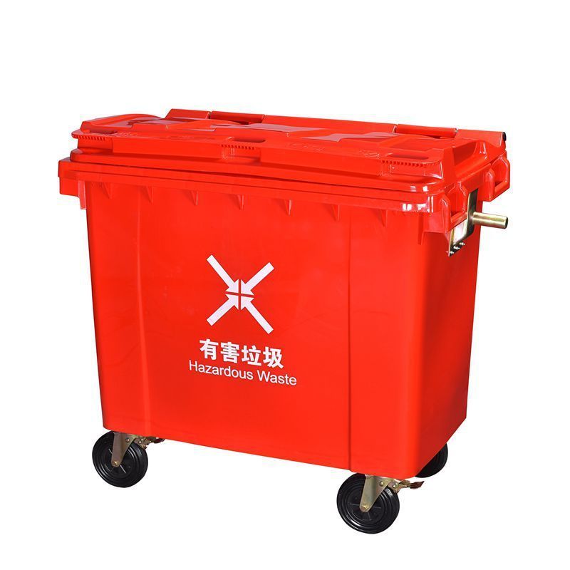 wholesale 660L Plastic Dustbin Wheelie Trash Cans Outdoor Street Large Capacity Waste Bin with Lid