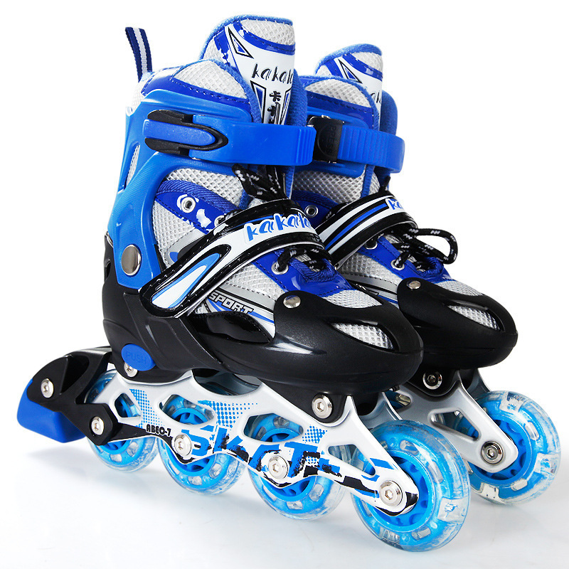 ODM OEM Outdoor Beginner Roller Skates Boys Kids Adjustable Inline Skates with Light Up Wheels