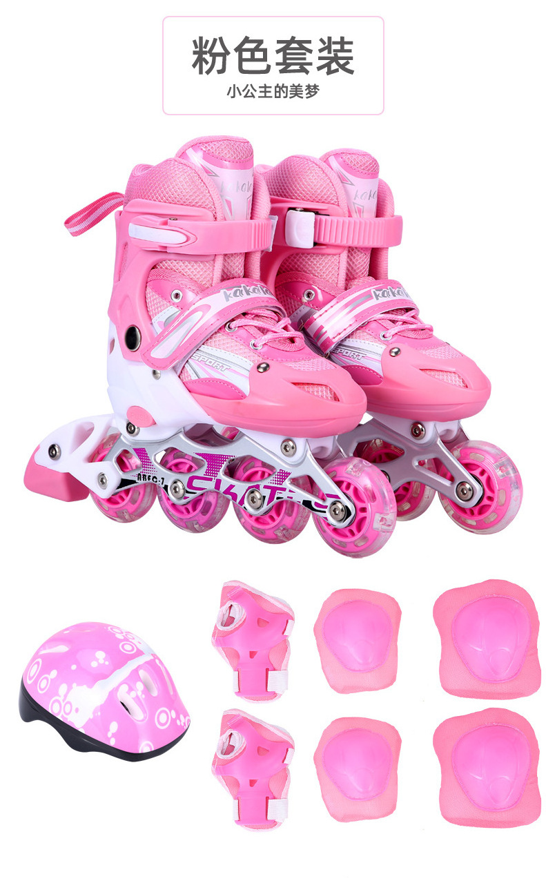 Factory Price PVC 4 Wheels Inline Roller Skates Custom Logo Adjustable Roller Skate Shoes with light for Girls Boys for Kids