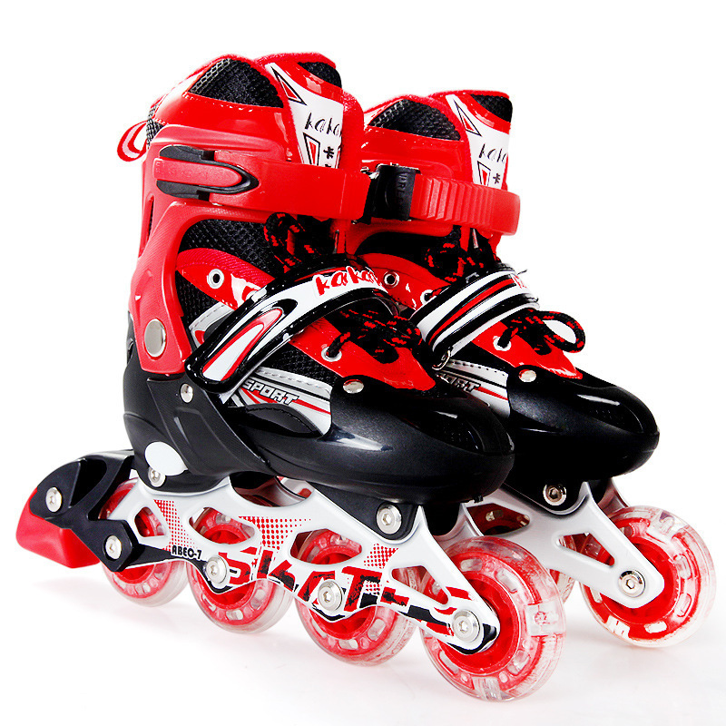 ODM OEM Outdoor Beginner Roller Skates Boys Kids Adjustable Inline Skates with Light Up Wheels