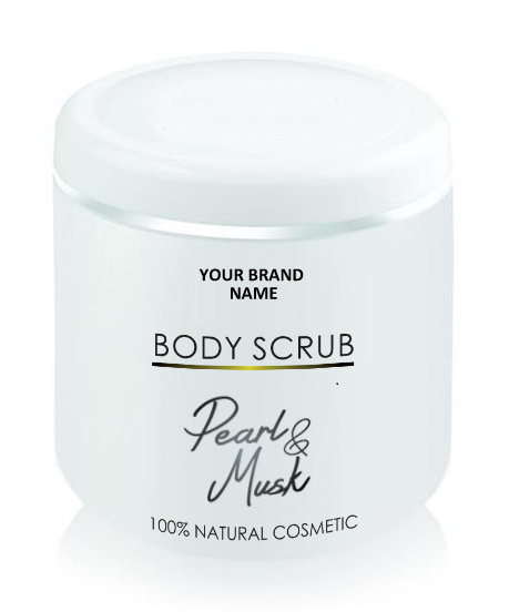 Exfoliating Body Scrub Pearl And Musk | Natural Product|  Private Label | Wholesale | Bulk | Made in the EU