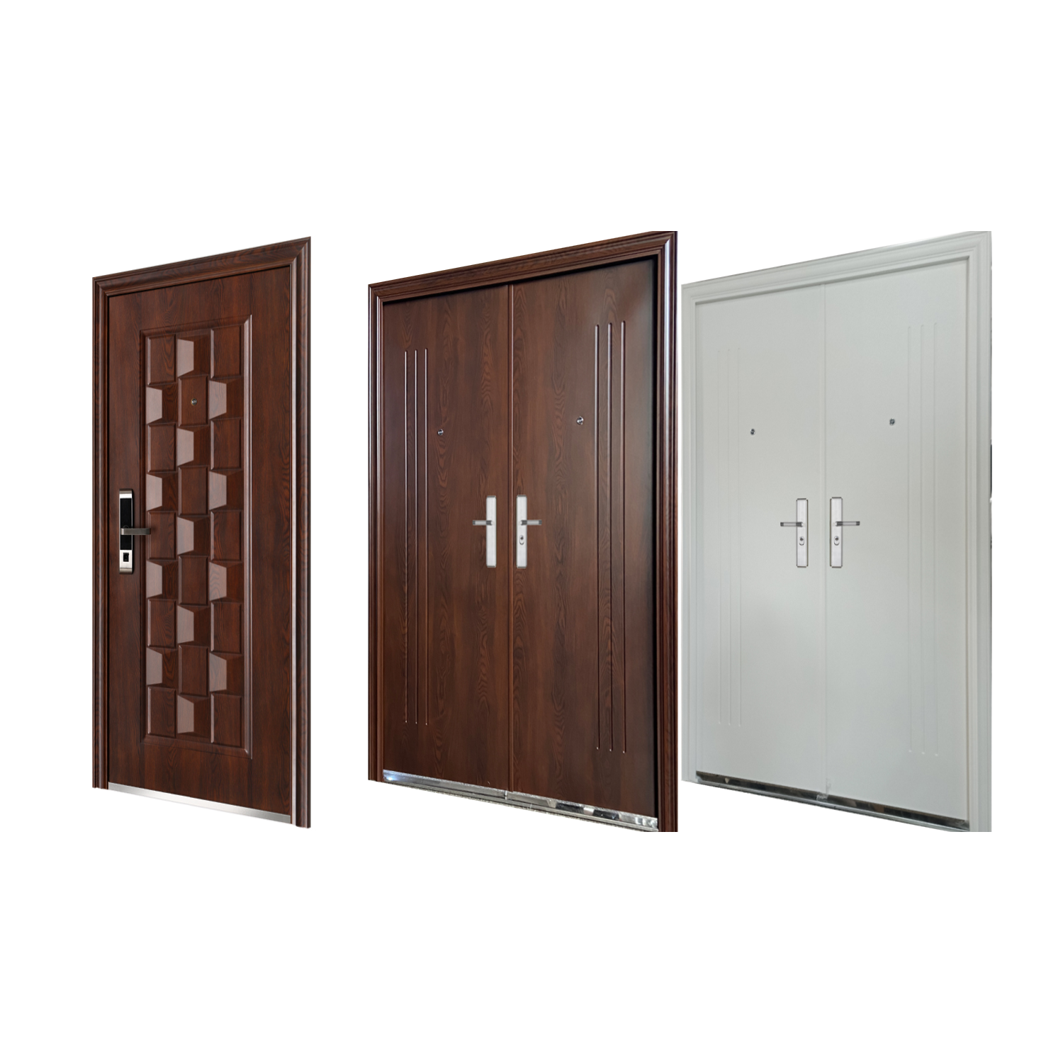 Hot Sale Custom Exterior Main Security Door Design Safety Metal Steel Front Entry Door