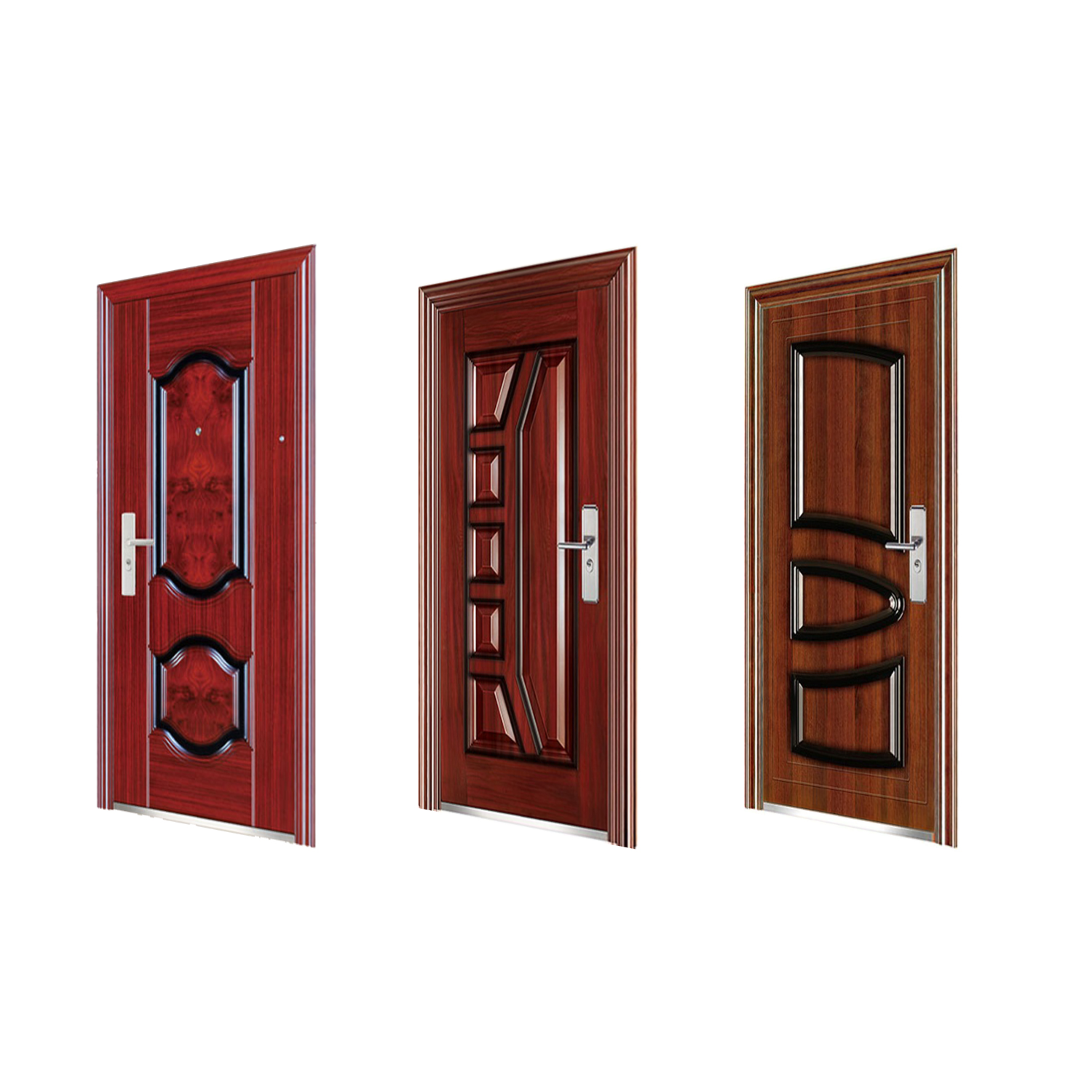 Hot Sale Custom Exterior Main Security Door Design Safety Metal Steel Front Entry Door