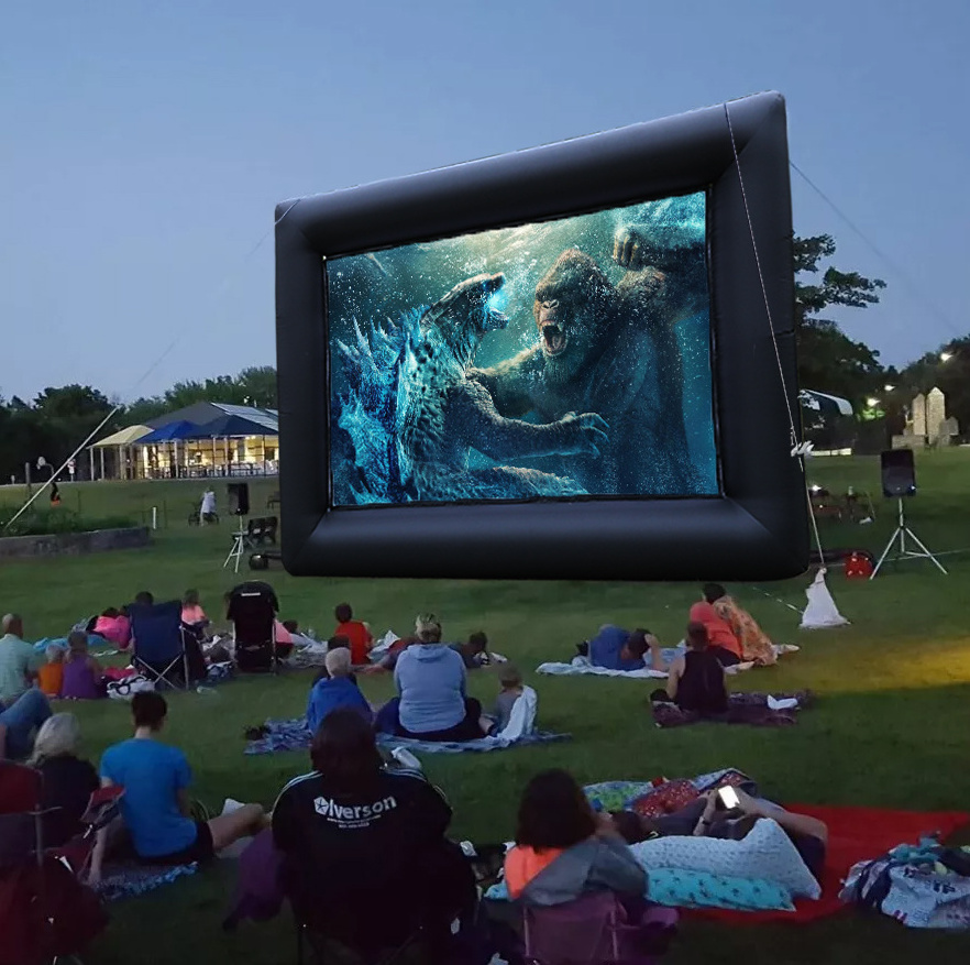 16 feet Inflatable Outdoor Projector Screen Blow Up Screen for TV Movies with Blower Portable Projection Screen for Home Theater