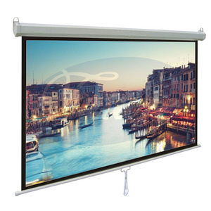 120" 16:9 Retractable Manual Pull-Down Projector Screen /Manual Projection Screen/matte White with Self-lock Matt White