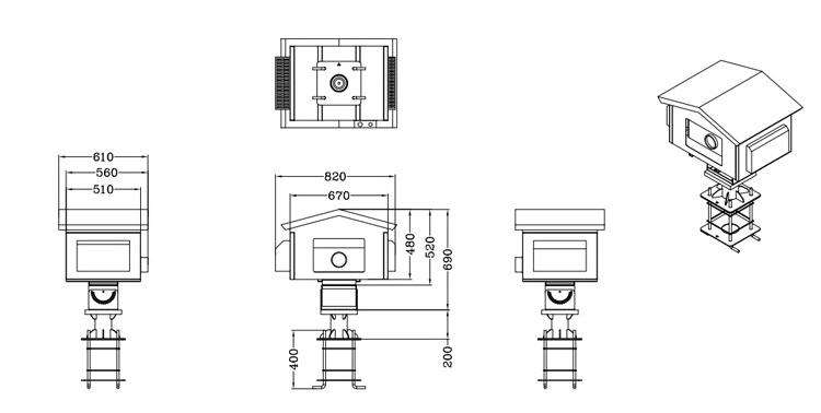 projector housing air-cooled ip65 ventilation cooling and waterproof box projector enclosure outdoor