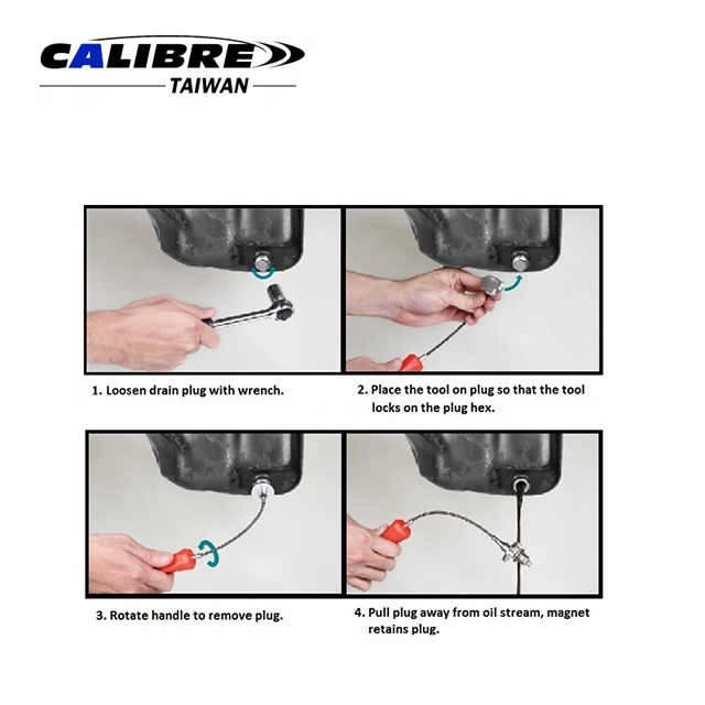 CALIBRE Magnetic Oil Drain Sump Plug Removal Tool with Hex Bit Magnet Adapter