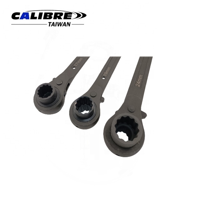 TAIWAN CALIBRE 12-Point CS Type Double Sided Sharp Tail Construction Scaffold Ratchet Wrench Spanner