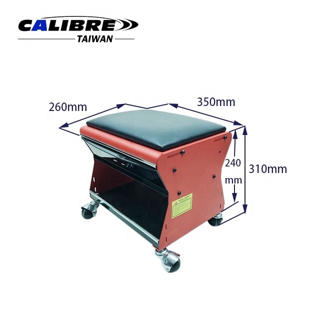 TAIWAN CALIBRE Rolling Mechanic Workshop Stool Creeper Seat with 1 Drawer