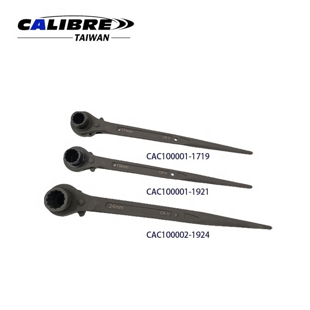 TAIWAN CALIBRE 12-Point CS Type Double Sided Sharp Tail Construction Scaffold Ratchet Wrench Spanner