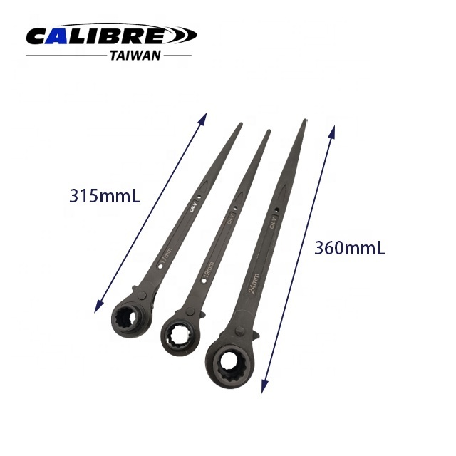 TAIWAN CALIBRE 12-Point CS Type Double Sided Sharp Tail Construction Scaffold Ratchet Wrench Spanner