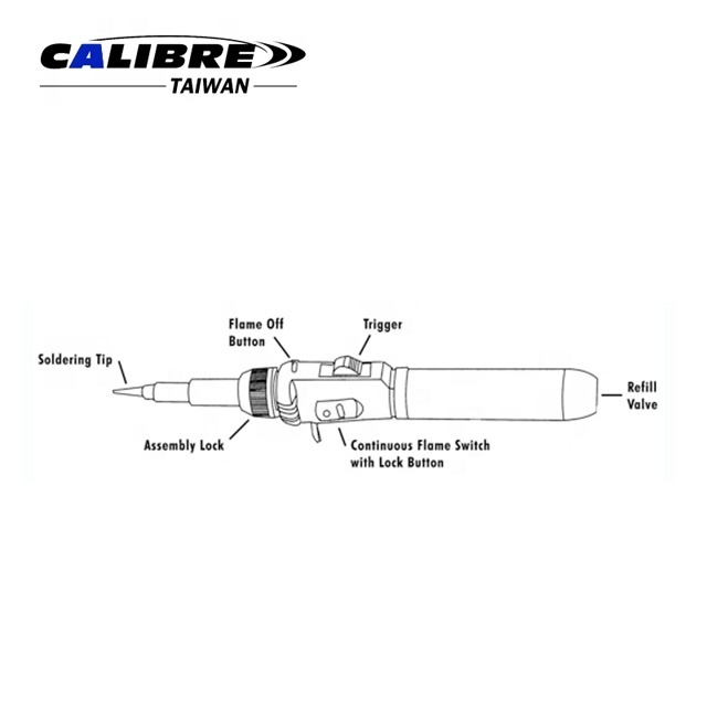 TAIWAN CALIBRE Micro Cordless Butane Torch Gas Soldering Irons Pen