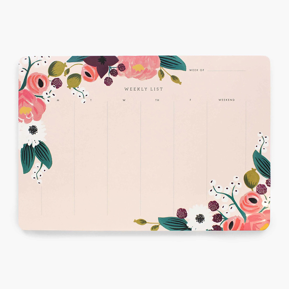 Custom Floral Printed A4 Paper Peel off Table Memo Notes Weekly Desk Pad Notepad Planner